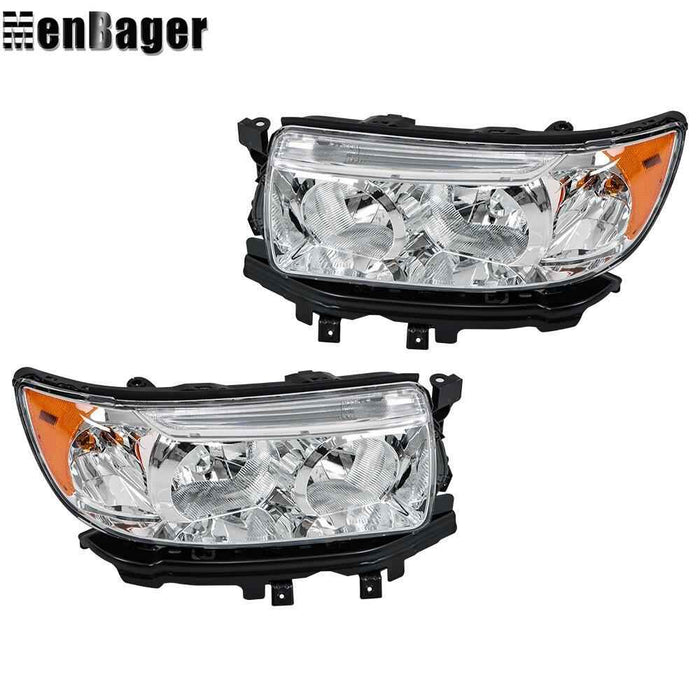 DURAFORCE For Subaru Forester 2006 07 2008 Halogen Headlights Left&Right Side Lamps Chrome