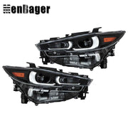 DURAFORCE Headlights LH+RH Side Full LED Non-AFS Clear For 2022-2024 Mazda CX-5 Headlamps