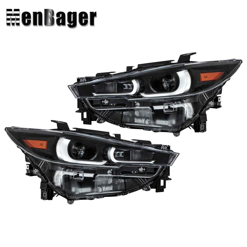 DURAFORCE Headlights LH+RH Side Full LED Non-AFS Clear For 2022-2024 Mazda CX-5 Headlamps
