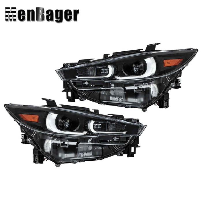 DURAFORCE Headlights LH+RH Side Full LED Non-AFS Clear For 2022-2024 Mazda CX-5 Headlamps