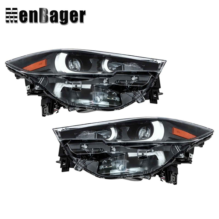 DURAFORCE Headlights LH+RH Side Full LED Non-AFS Clear For 2022-2024 Mazda CX-5 Headlamps