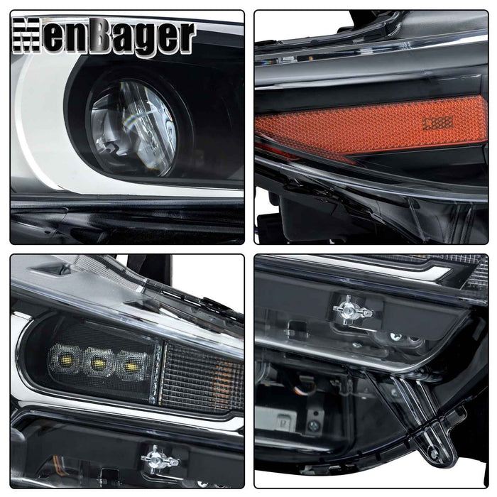 DURAFORCE Headlights LH+RH Side Full LED Non-AFS Clear For 2022-2024 Mazda CX-5 Headlamps