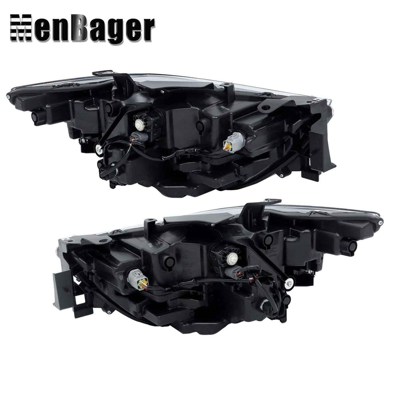 DURAFORCE Headlights LH+RH Side Full LED Non-AFS Clear For 2022-2024 Mazda CX-5 Headlamps