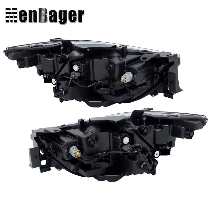 DURAFORCE Headlights LH+RH Side Full LED Non-AFS Clear For 2022-2024 Mazda CX-5 Headlamps