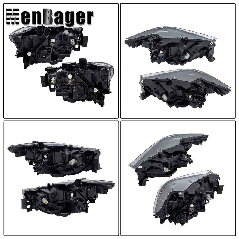DURAFORCE Headlights LH+RH Side Full LED Non-AFS Clear For 2022-2024 Mazda CX-5 Headlamps