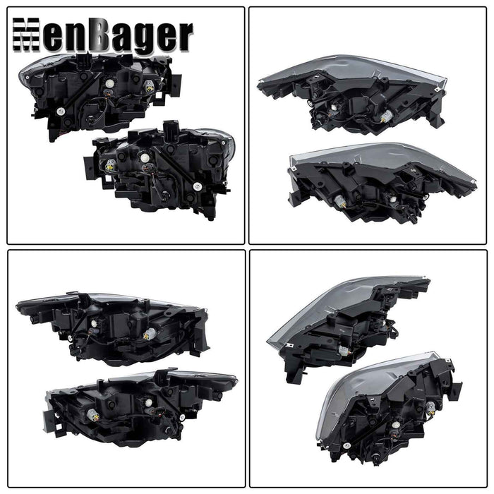 DURAFORCE Headlights LH+RH Side Full LED Non-AFS Clear For 2022-2024 Mazda CX-5 Headlamps