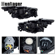 DURAFORCE Headlights LH+RH Side Full LED Non-AFS Clear For 2022-2024 Mazda CX-5 Headlamps