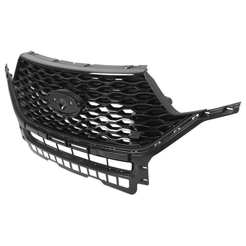 DURAFORCE For Ford Explorer ST 2020 2021 Front Upper Grille Gloss Black Honeycomb Style