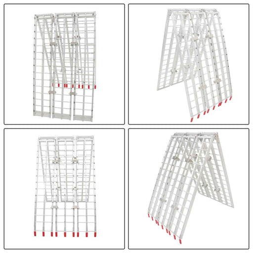 DURAFORCE Motorcycle Aluminum Arched Folding Loading Ramp 10'L x 38"W x 1.5"H 1500 lbs