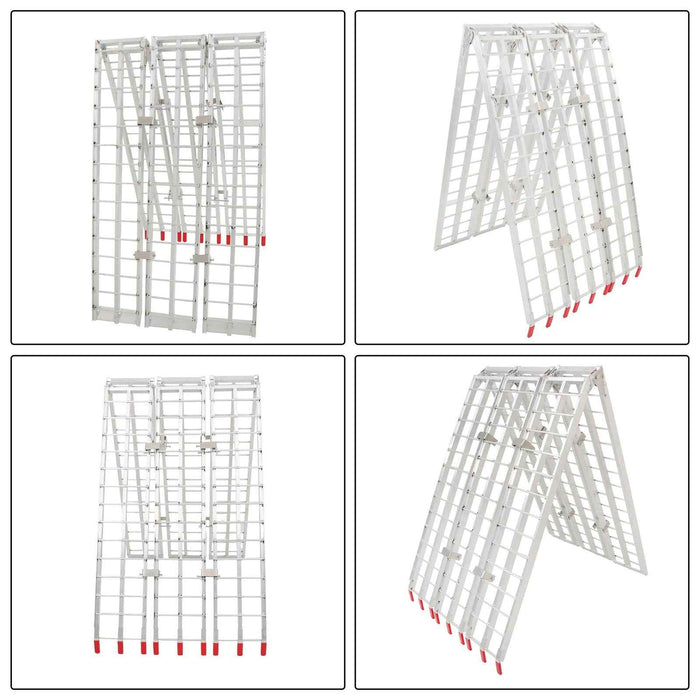 DURAFORCE Motorcycle Aluminum Arched Folding Loading Ramp 10'L x 38"W x 1.5"H 1500 lbs