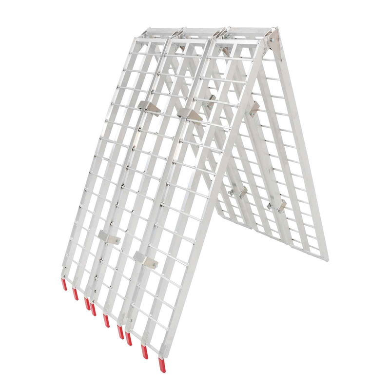DURAFORCE Motorcycle Aluminum Arched Folding Loading Ramp 10'L x 38"W x 1.5"H 1500 lbs