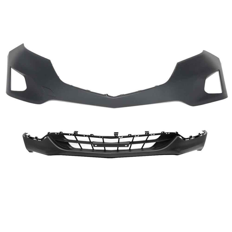 DURAFORCE Fit For 2018 2019 Chevy Equinox Front Bumper Cover W/O Tow Hook Hole ABS Plastic