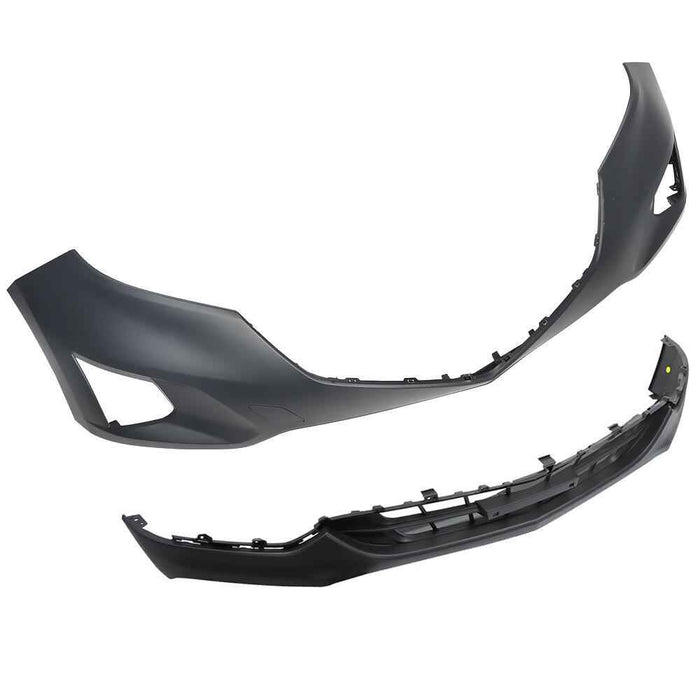 DURAFORCE Fit For 2018 2019 Chevy Equinox Front Bumper Cover W/O Tow Hook Hole ABS Plastic