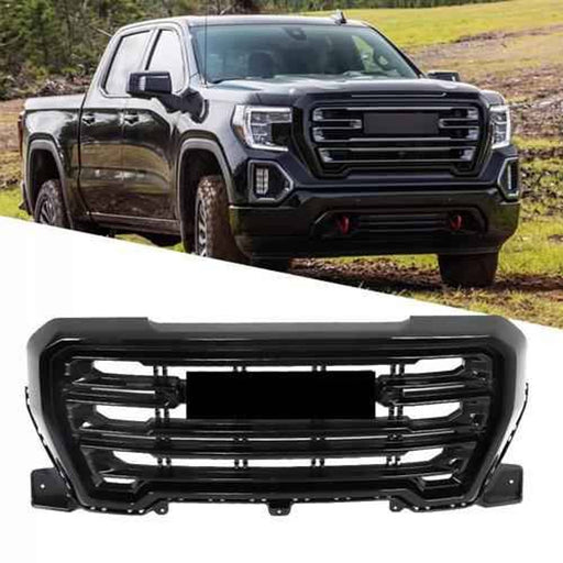 DURAFORCE Front Upper Grille Grill Gloss Black Matte Frame For 2019-2021 GMC Sierra 1500