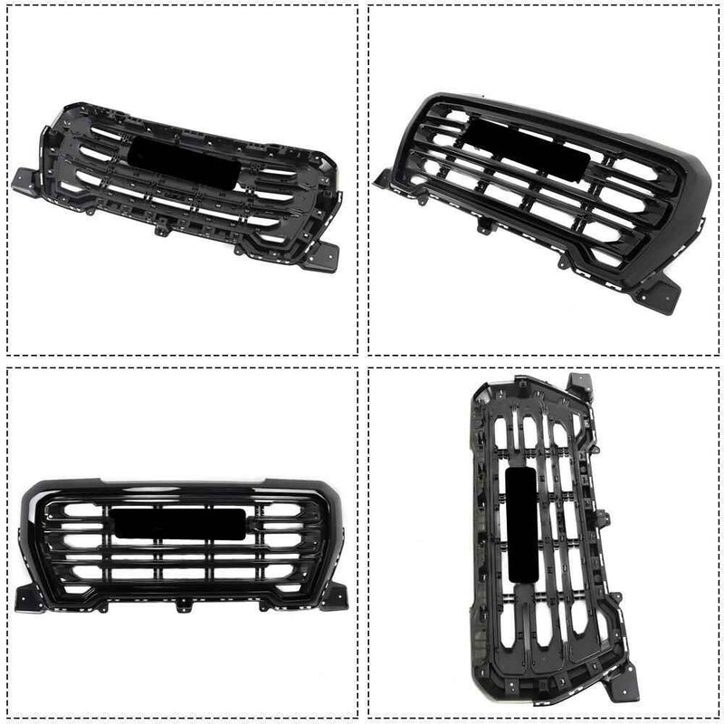 DURAFORCE Front Upper Grille Grill Gloss Black Matte Frame For 2019-2021 GMC Sierra 1500