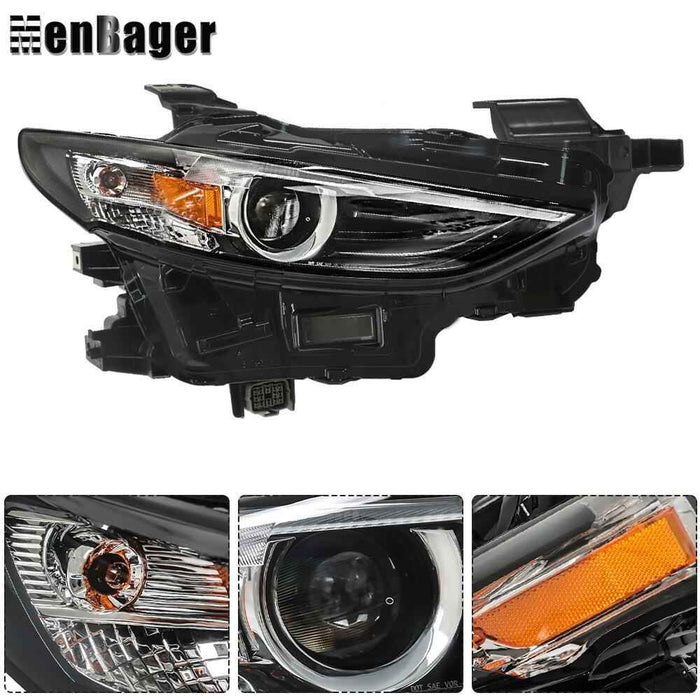 DURAFORCE For 2019 2020 2021 Mazda 3 Right Side Headlight Black FULL LED Headlamp W/O AFS
