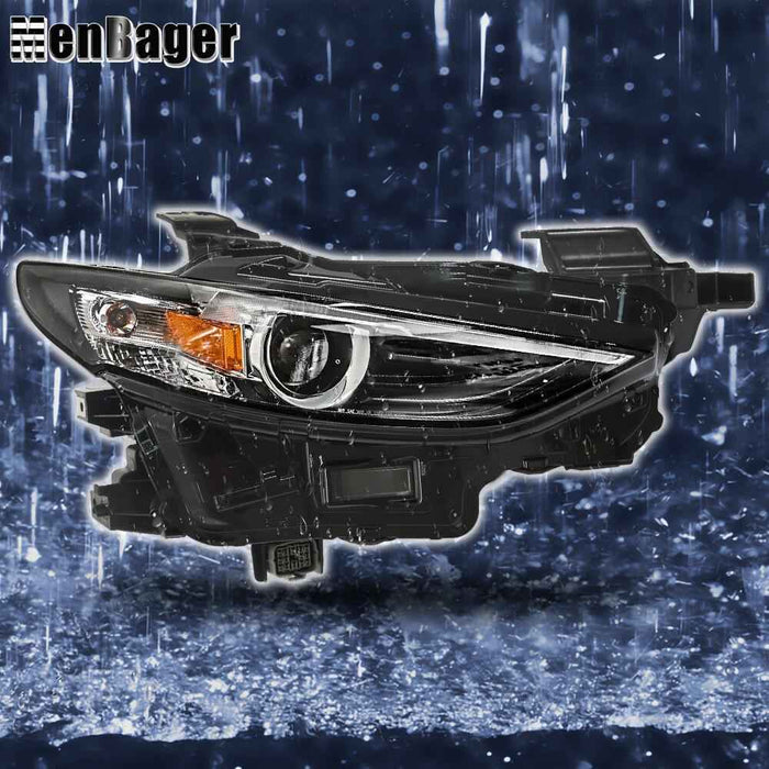 DURAFORCE For 2019 2020 2021 Mazda 3 Right Side Headlight Black FULL LED Headlamp W/O AFS