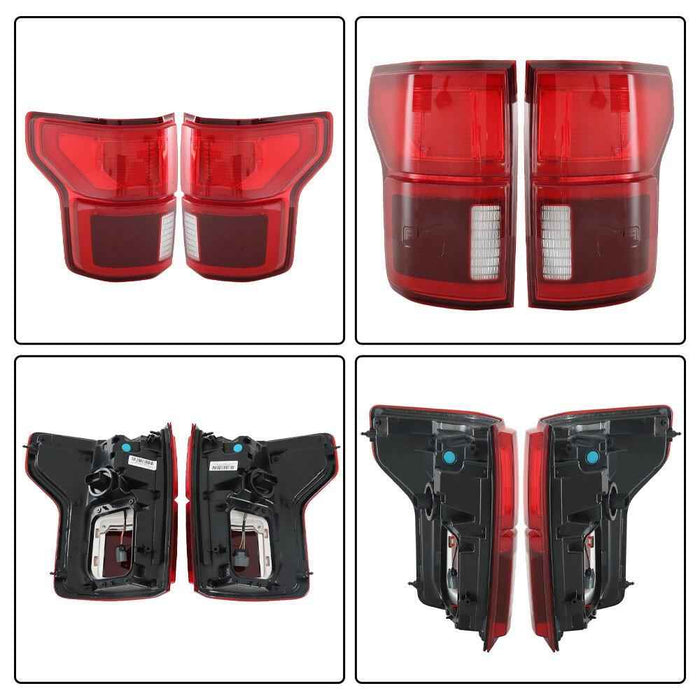 DURAFORCE For 2018-2020 Ford F150 Outer Lamps L+R LED w/Blind Spot Pair Tail Lights Red