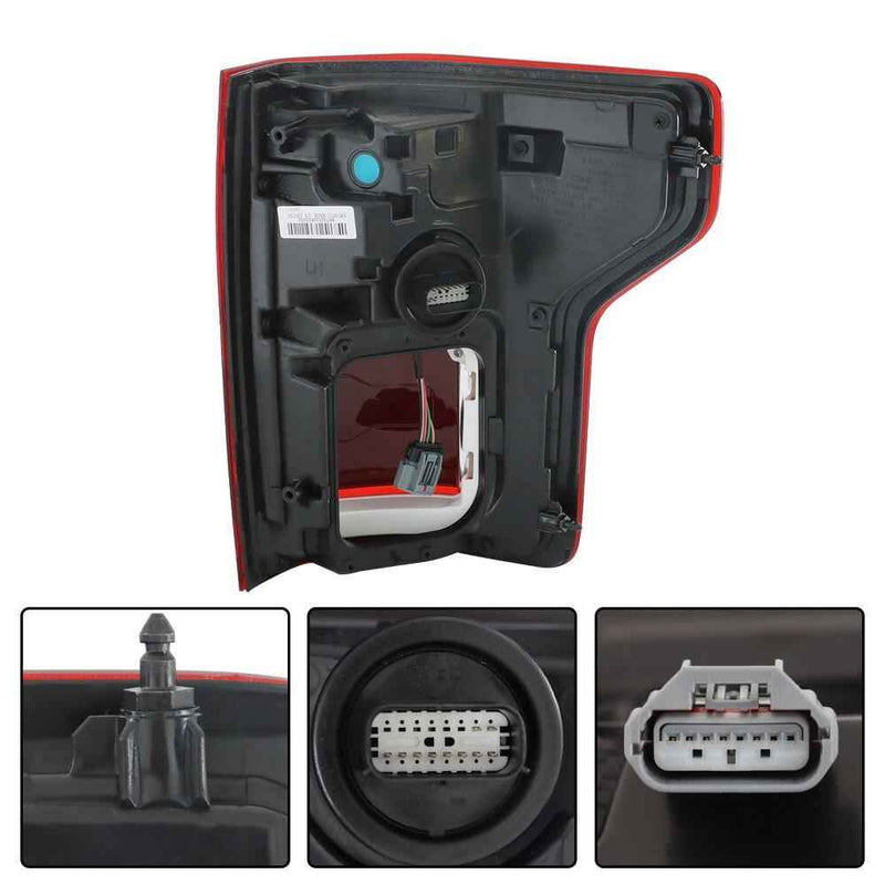 DURAFORCE For 2018-2020 Ford F150 Outer Lamps L+R LED w/Blind Spot Pair Tail Lights Red