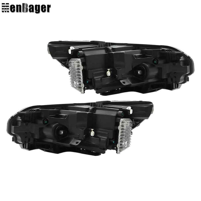DURAFORCE For 2019-2021 2022 Jeep Cherokee Black LED Left&Right Side Headlights W/Ballast
