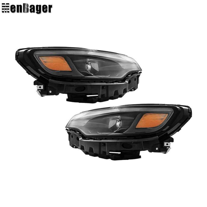DURAFORCE For 2019-2021 2022 Jeep Cherokee Black LED Left&Right Side Headlights W/Ballast
