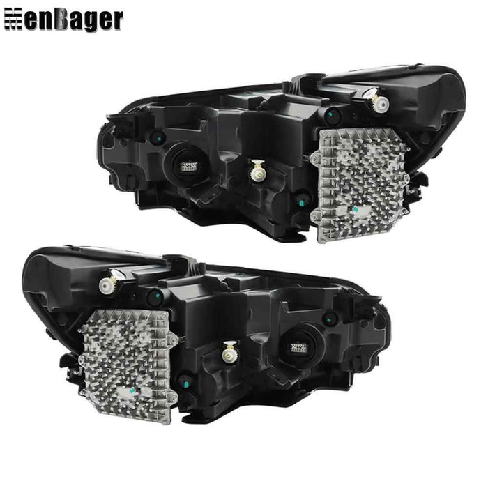 DURAFORCE For 2019-2021 2022 Jeep Cherokee Black LED Left&Right Side Headlights W/Ballast