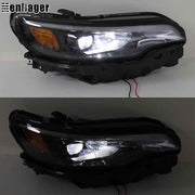 DURAFORCE For 2019-2021 2022 Jeep Cherokee Black LED Left&Right Side Headlights W/Ballast