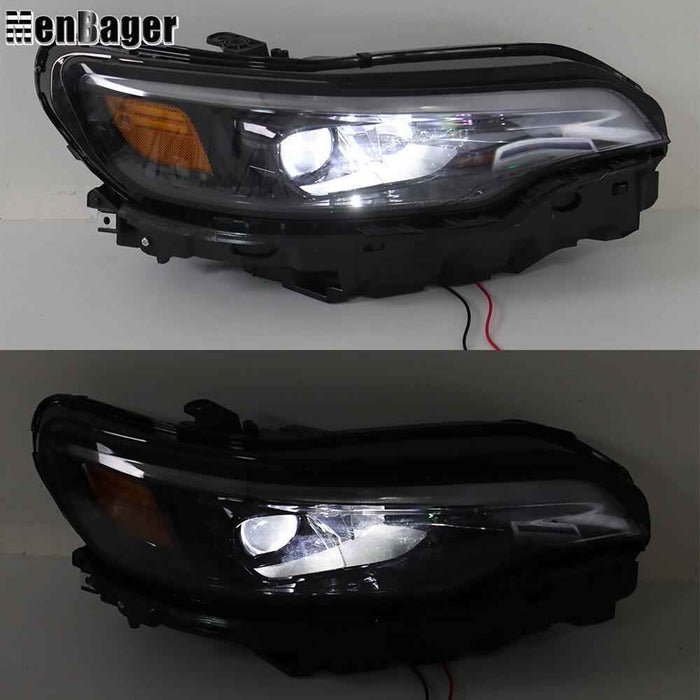 DURAFORCE For 2019-2021 2022 Jeep Cherokee Black LED Left&Right Side Headlights W/Ballast