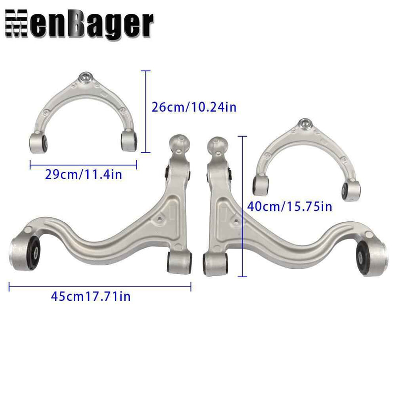 DURAFORCE 97034105110 4× Front Upper Lower Control Arms Set For 10-13 Porsche Panamera V8