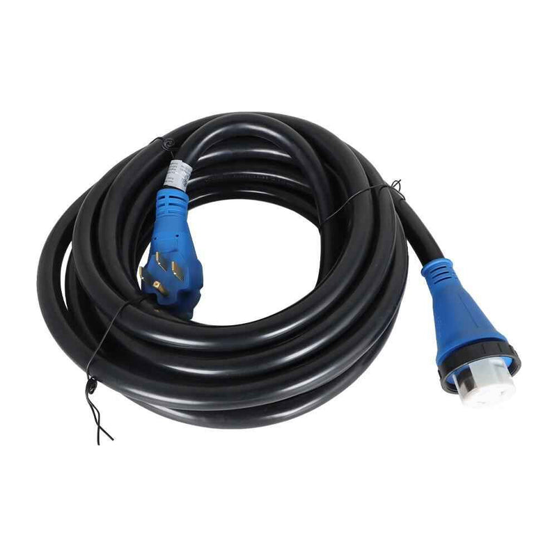 DURAFORCE 3-Prong 30 Feet 50 Amp Locking RV Extension Cord & Power Inlet Box 125V & 250V