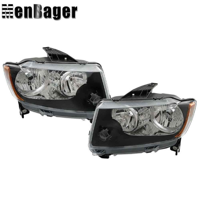 DURAFORCE Headlights For 2011-2013 Jeep Grand Cherokee/2011-2017 Compass Halogen Lamps L+R