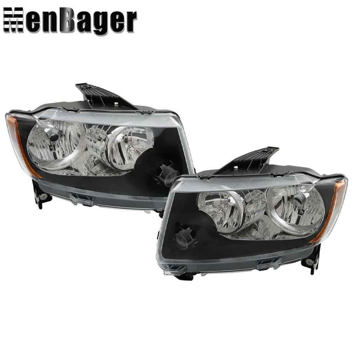 DURAFORCE Headlights For 2011-2013 Jeep Grand Cherokee/2011-2017 Compass Halogen Lamps L+R