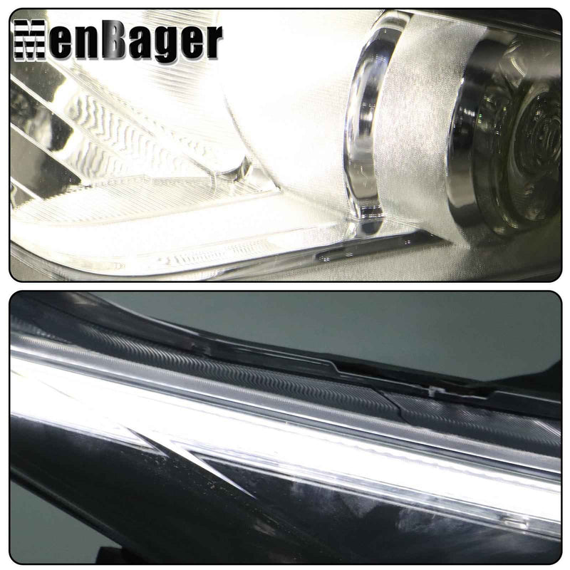 DURAFORCE Clear Lens Headlights For 2015 16 17 18 Nissan Murano LH+RH Headlamps LED W/DRL