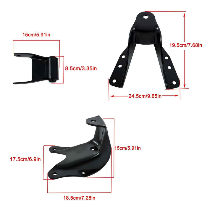 DURAFORCE Left & Right Rear Leaf Spring Hanger Bracket Shackle For 83-97 Ford F250 F350