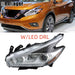 DURAFORCE Left Side For Nissan Murano S SL SV 2015 2016 Headlight Chrome Halogen LED DRL
