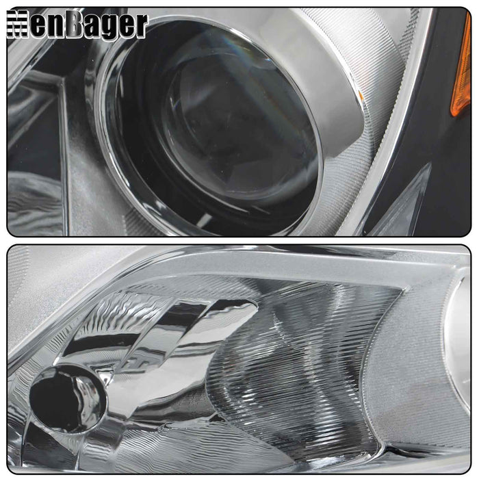 DURAFORCE Left Side For Nissan Murano S SL SV 2015 2016 Headlight Chrome Halogen LED DRL