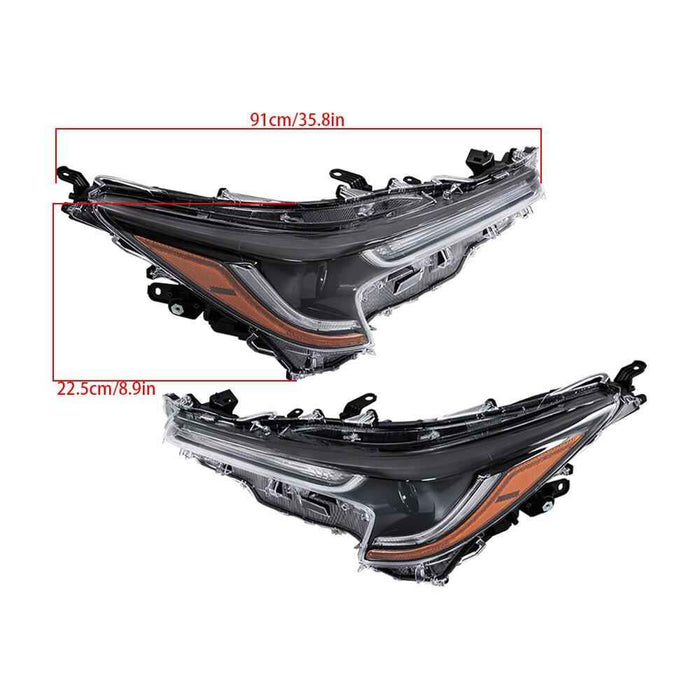 DURAFORCE Lower Bumper Grille Assembly&LH+RH Headlights For Toyota Corolla 2023-2024 Front