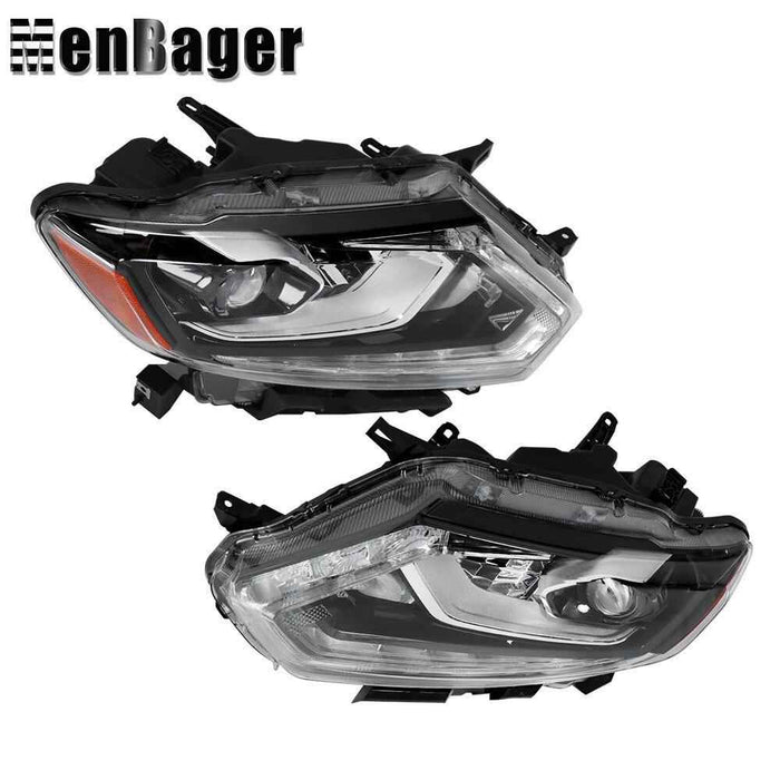 DURAFORCE For Nissan Rogue S SV SL 2014 2015 16 Left&Right Side LED Headlights Chrome Lamp