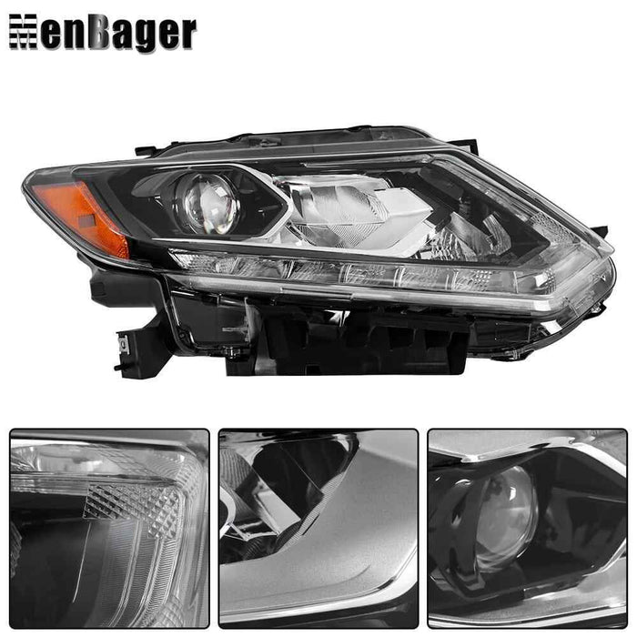 DURAFORCE For Nissan Rogue S SV SL 2014 2015 16 Left&Right Side LED Headlights Chrome Lamp