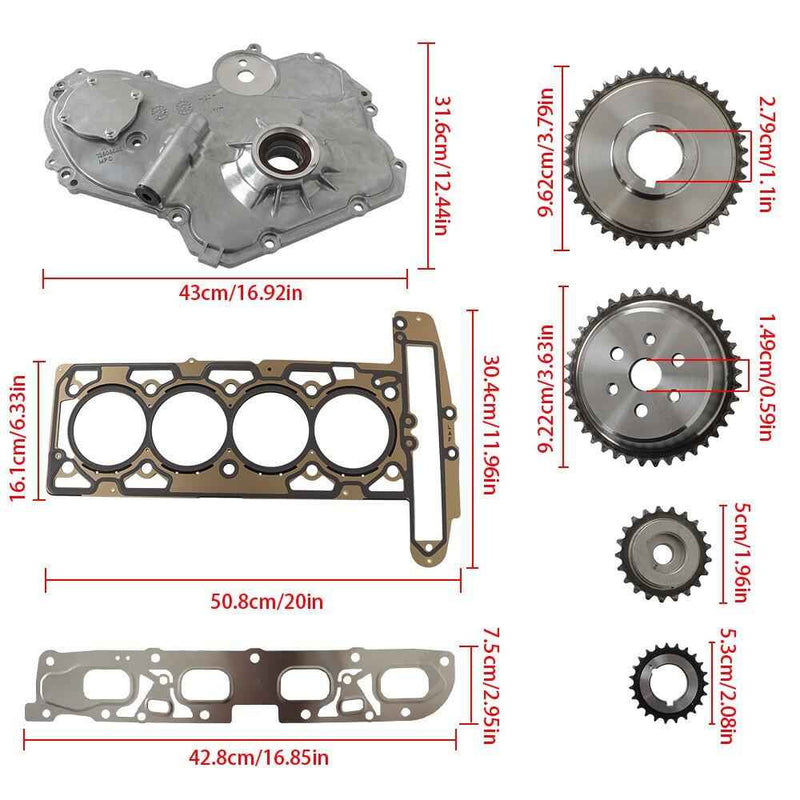 DURAFORCE Timing Chain Kit + Oil Pump + Head Gasket For Chevrolet Malibu Equinox Pontiac