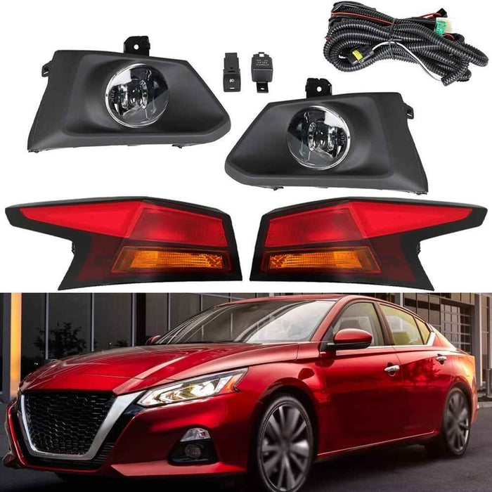 DURAFORCE LED Fog Light w/Switch+Wiring Pair Tail Light Halogen For Nissan Altima 19-2020