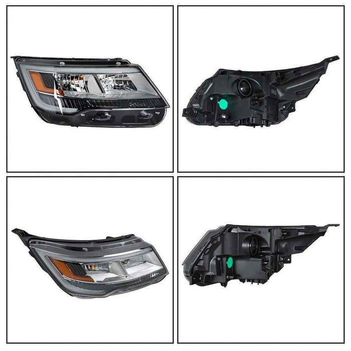 DURAFORCE Fog Light&Headlight Halogen w/LED DRL For Ford Explorer 2016-2018 Pair Headlamp