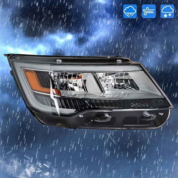 DURAFORCE Fog Light&Headlight Halogen w/LED DRL For Ford Explorer 2016-2018 Pair Headlamp