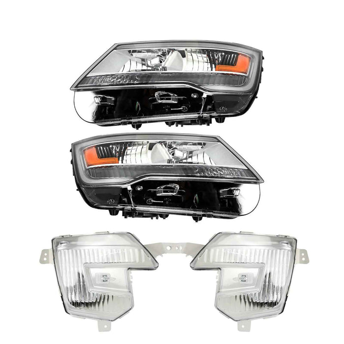 DURAFORCE Fog Light&Headlight Halogen w/LED DRL For Ford Explorer 2016-2018 Pair Headlamp