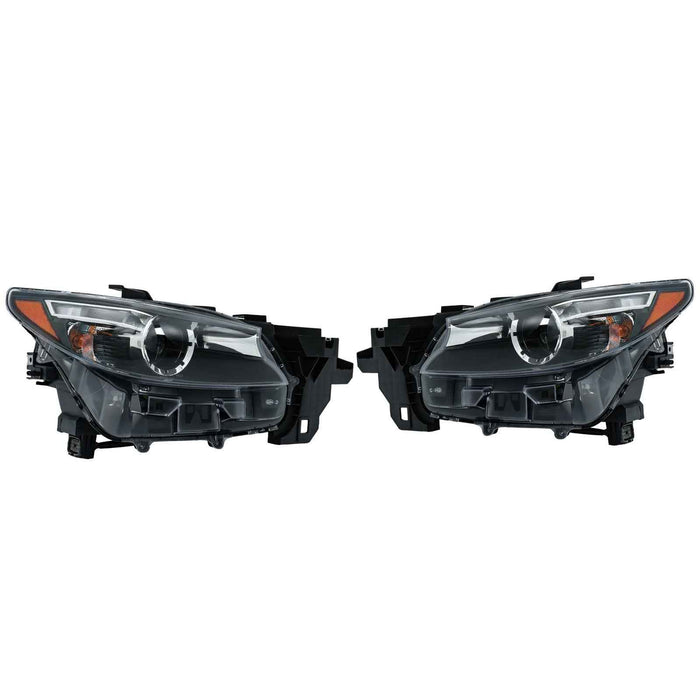 DURAFORCE Headlight For Mazda CX-9 2016-2023 LED Halogen Driver+Passenger Side Pair NO AFS