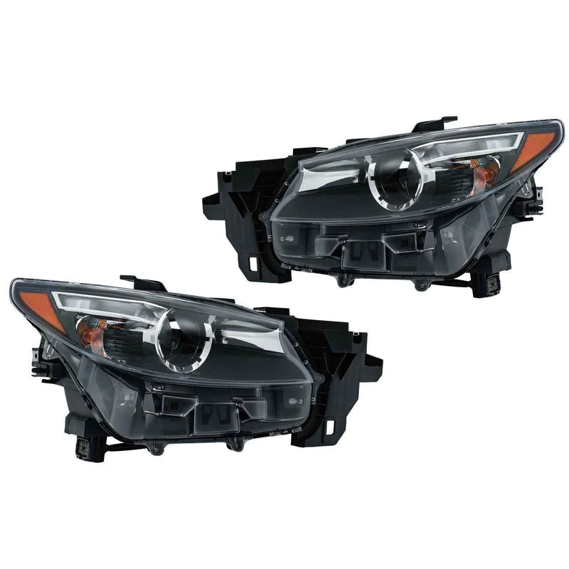 DURAFORCE Headlight For Mazda CX-9 2016-2023 LED Halogen Driver+Passenger Side Pair NO AFS