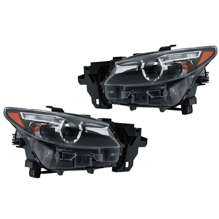 DURAFORCE Headlight For Mazda CX-9 2016-2023 LED Halogen Driver+Passenger Side Pair NO AFS
