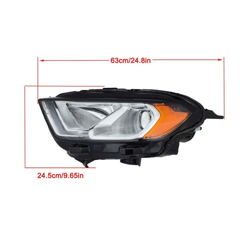 DURAFORCE For Ford EcoSport 2018-2023 Driver Headlight Halogen W/LED DRL Chrome Housing