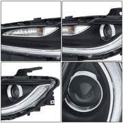 DURAFORCE Black Trim For Chrysler 200 2015-2017 Headlight Halogen Left/Driver W/LED DRL