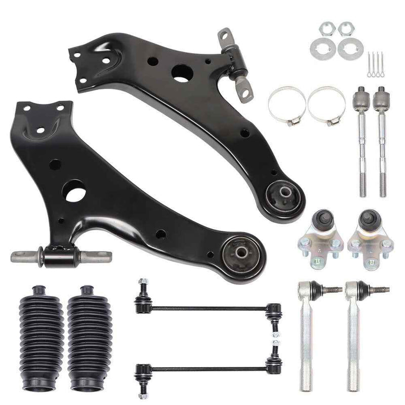 DURAFORCE 12PCS For Toyota Highlander 2008-2018 Control Arms Ball Joint Tie Rods End Links
